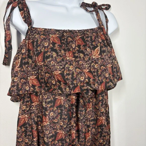 Free People Women Tangier Babydoll Floral Maxi Dress Size M Boho Festival Hippie - Picture 2 of 7